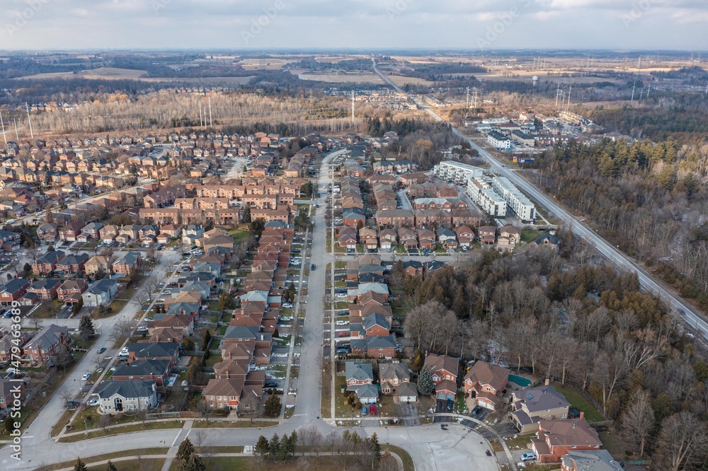 Pickering Houses  drone view Alton rd and finch ave , Rouge national urban park and Toronto zoo