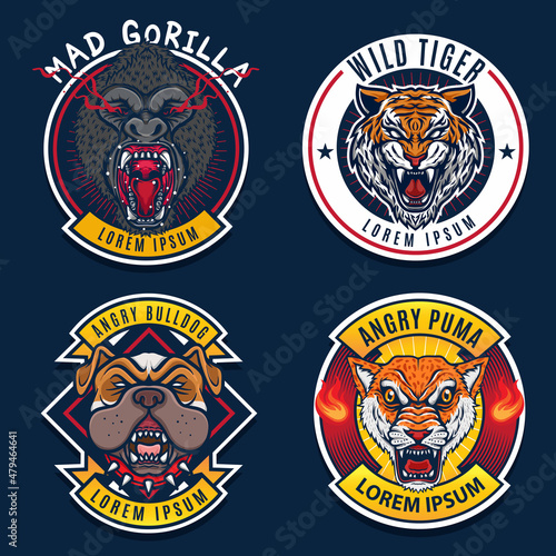 animal esport badge set collection