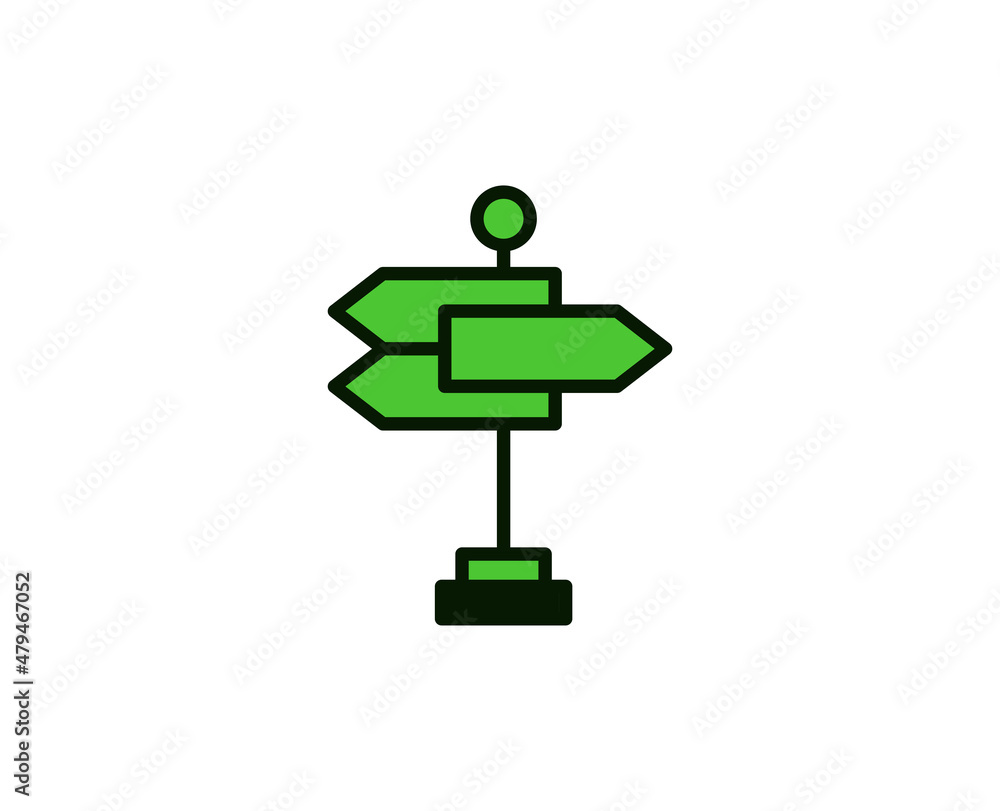 Road sign line icon. Vector symbol in trendy flat style on white background. Travel sing for design. Road sign line icon. Vector symbol in trendy flat style on white background. Travel sing for design.