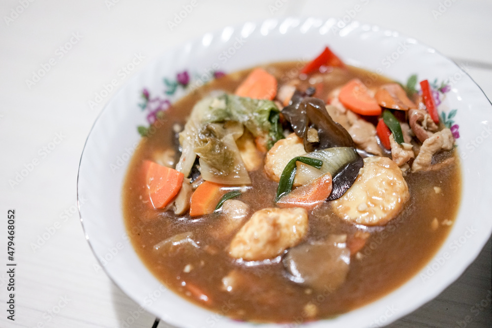 Sapo tahu, bean curd cooked with vegetables