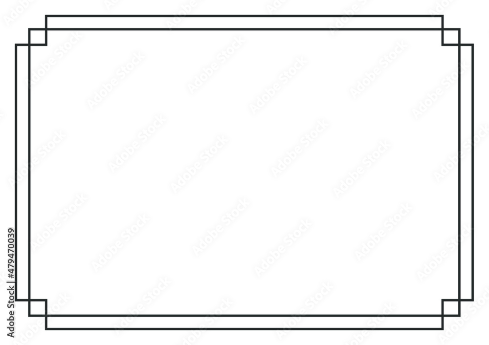 Frame and border isolated vector. Black outline on white background template. Frame and border isolated vector. Black outline on white background template.