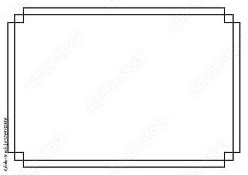 Frame and border isolated vector. Black outline on white background template.