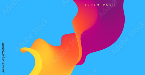 3D abstract wavy background with modern gradient colors. Motion sound wave. Vector illustration for banner, flyer, brochure, booklet, presentation or websites design.