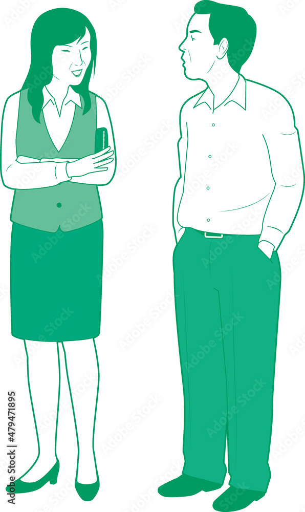 並ぶ男性と女性③