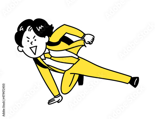 走るビジネスパーソンのイメージイラスト