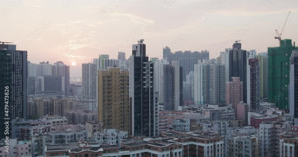 Hong Kong city view at sunset time Hong Kong city view at sunset time