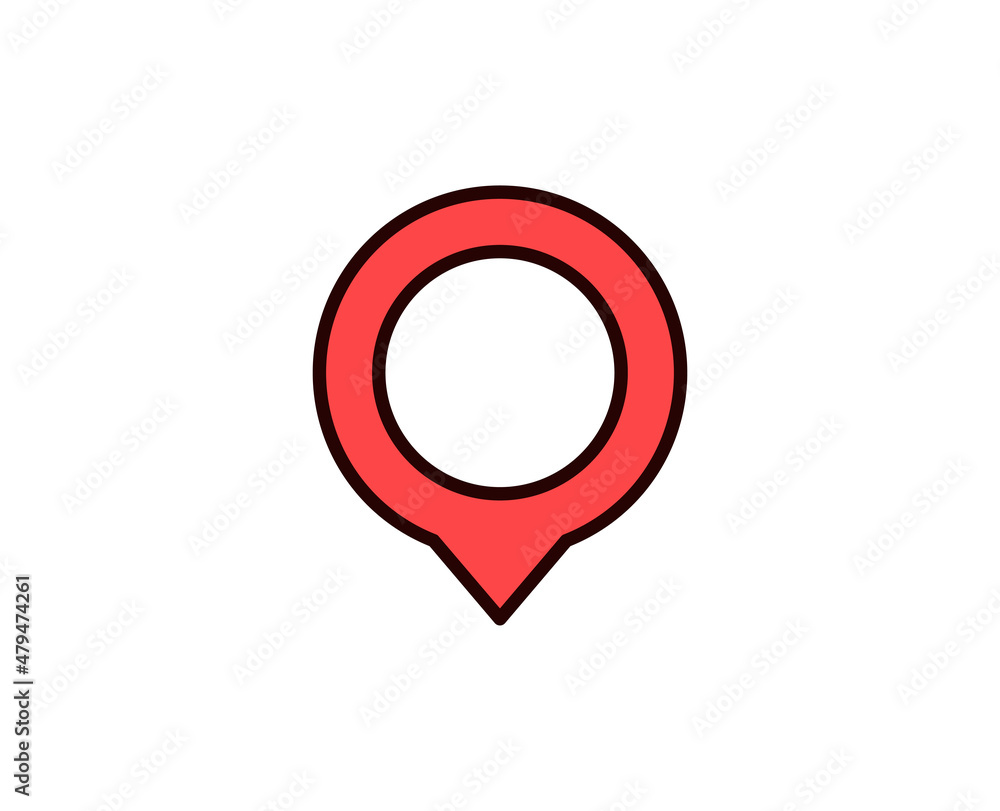 Map pin line icon. Vector symbol in trendy flat style on white background. Travel sing for design. Map pin line icon. Vector symbol in trendy flat style on white background. Travel sing for design.