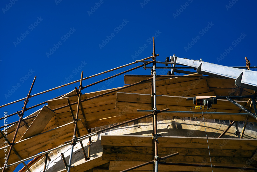 Restoration of an old building top