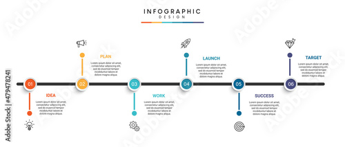 Steps business timeline infographic template design
