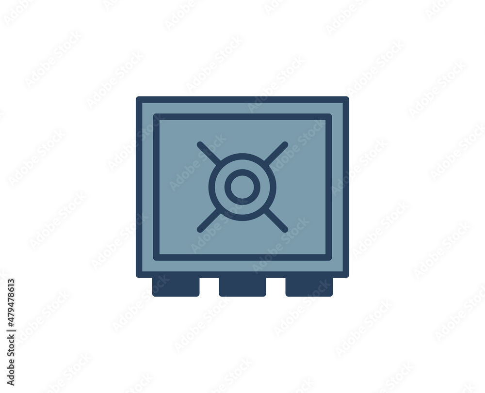 Safe line icon set.
Safe line icon set.