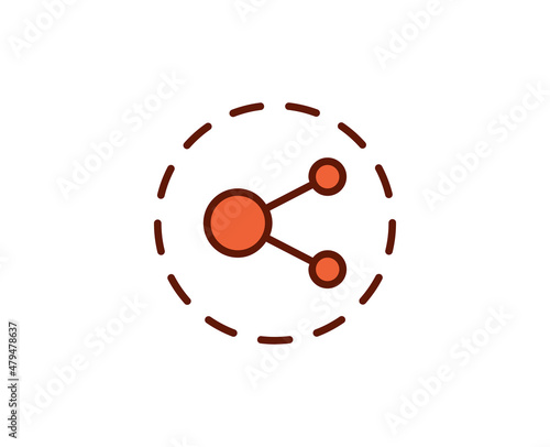 Share premium line icon. Simple high quality pictogram. Modern outline style icons. Stroke vector illustration on a white background. 