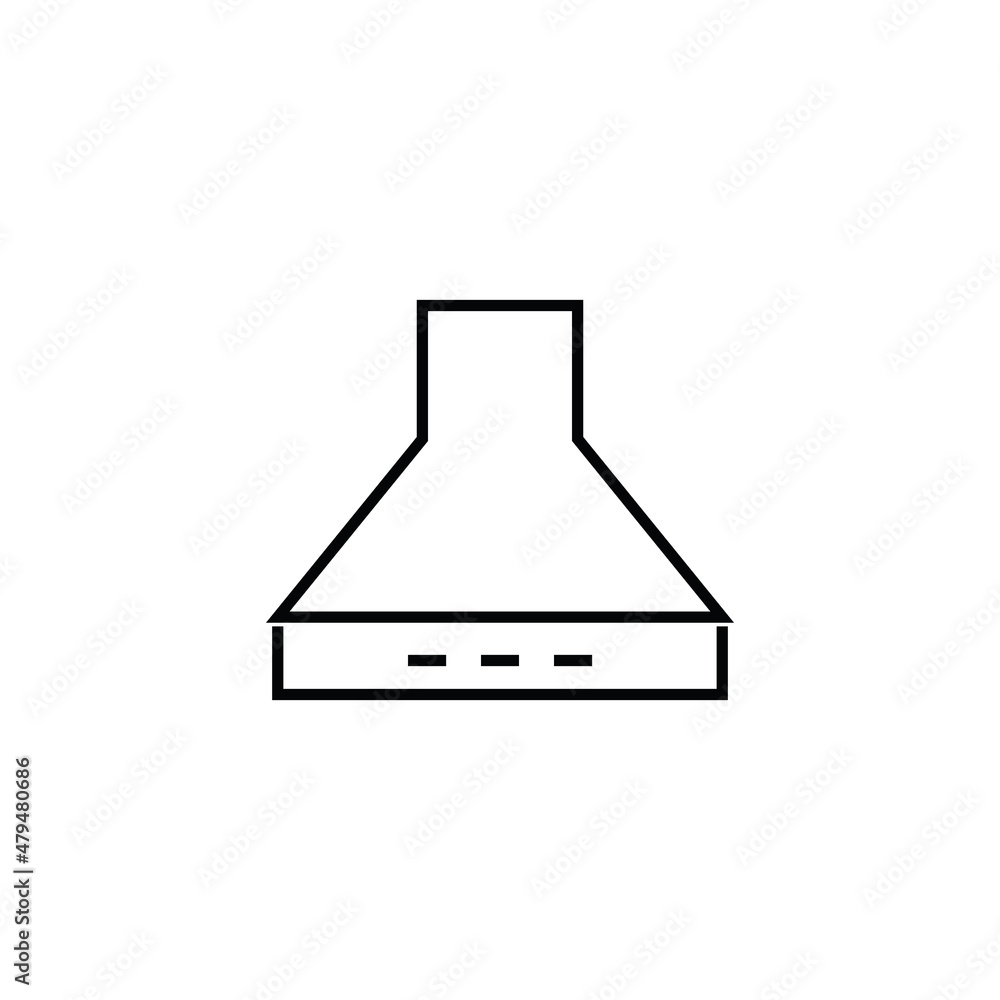 Household and daily routine concept. Single outline monochrome sign in flat style. Editable stroke. Line icon of stove hood or extractor Household and daily routine concept. Single outline monochrome sign in flat style. Editable stroke. Line icon of stove hood or extractor