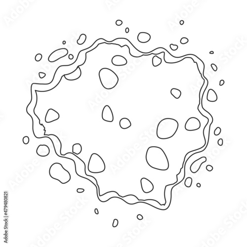 Cookies with crumbs vector icon.Outline vector icon isolated on white background cookies with crumbs.