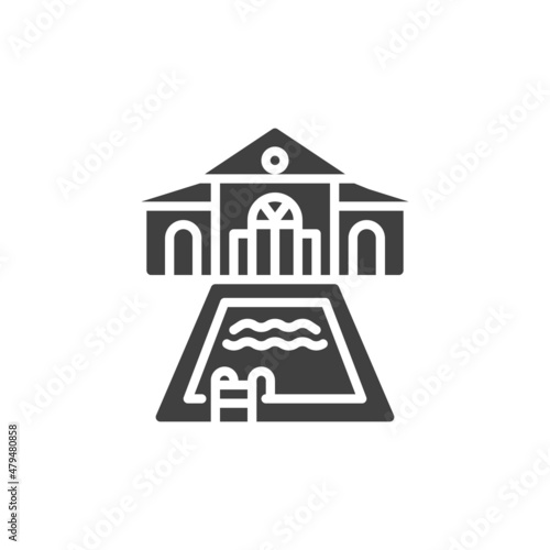 Villa swimming pool vector icon