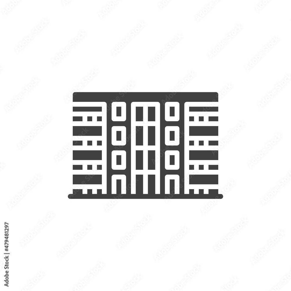 Condominium building vector icon Condominium building vector icon