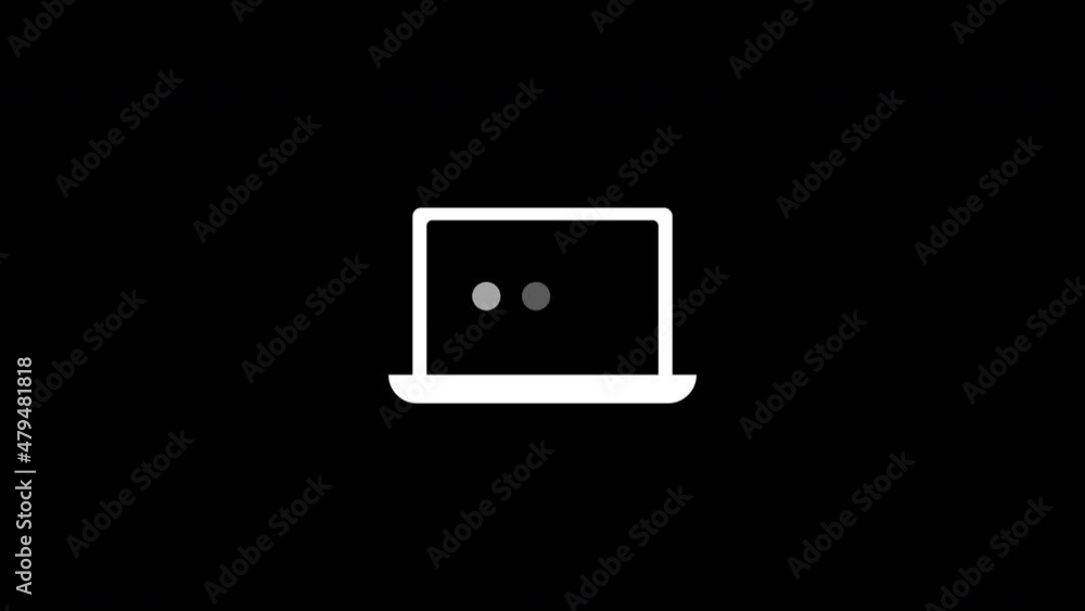 laptop and dot loading icon animation. 4K Video motion Animation. laptop and dot loading icon animation. 4K Video motion Animation.