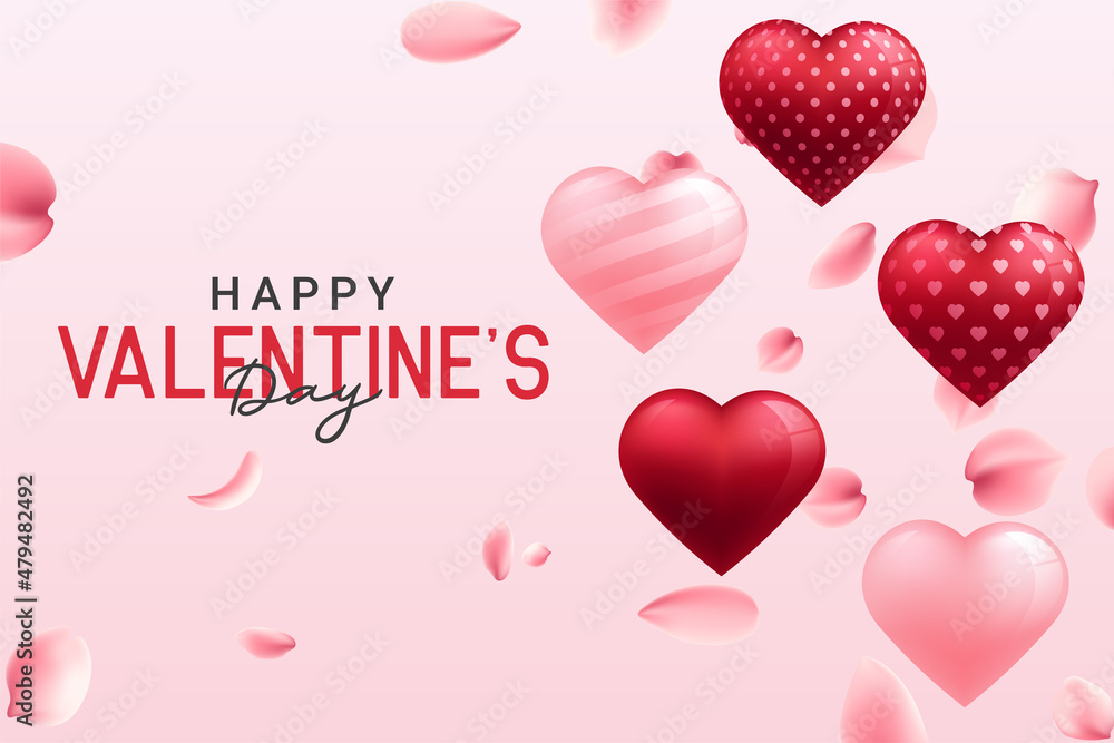 Happy Valentine's Day Design in a romantic background
