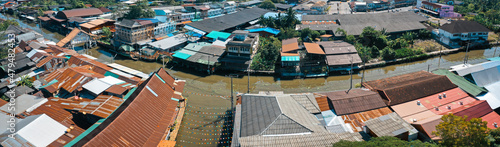 Canvas Print Damnoen Floating Market during covid in Ratchaburi province, Thailand