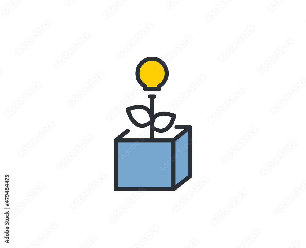 Idea flat icon. Thin line signs for design logo, visit card, etc. Single high-quality outline symbol for web design or mobile app. Marketing outline pictogram. Idea flat icon. Thin line signs for design logo, visit card, etc. Single high-quality outline symbol for web design or mobile app. Marketing outline pictogram.