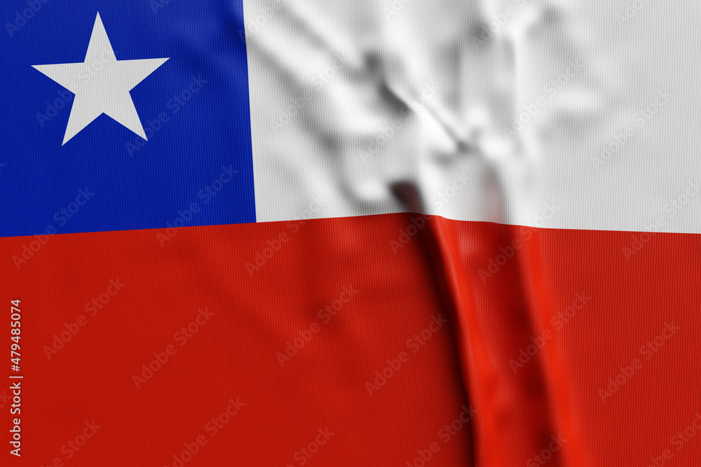 3D illustration of Chile national developing flag. Country symbol. 3D illustration of Chile national developing flag. Country symbol.