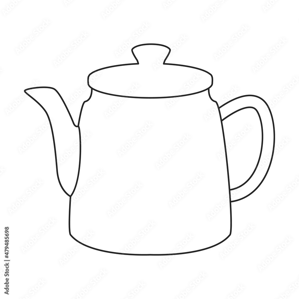 Teapot vector icon.Outline vector icon isolated on white background teapot. Teapot vector icon.Outline vector icon isolated on white background teapot.