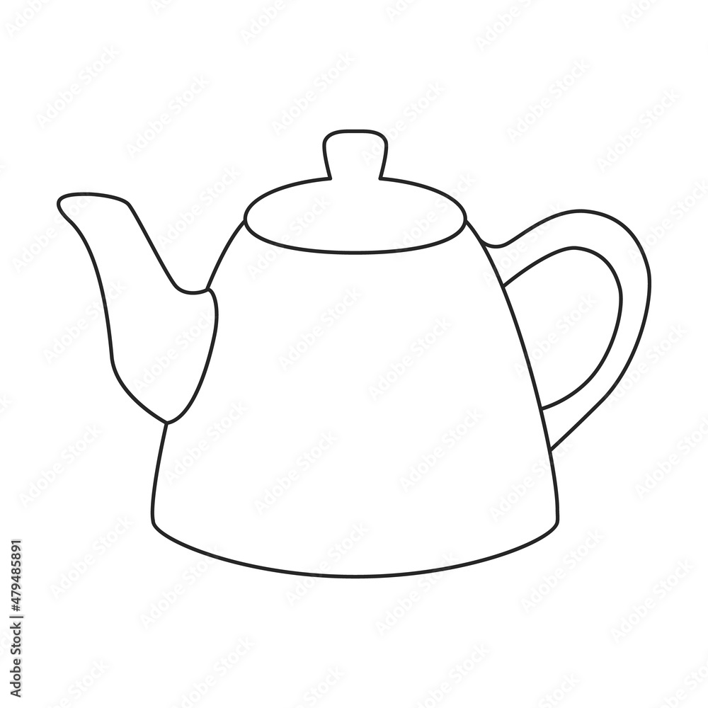 Teapot vector icon.Outline vector icon isolated on white background teapot. Teapot vector icon.Outline vector icon isolated on white background teapot.