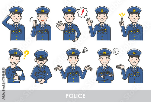 男性医師イラストのパターン素材セット