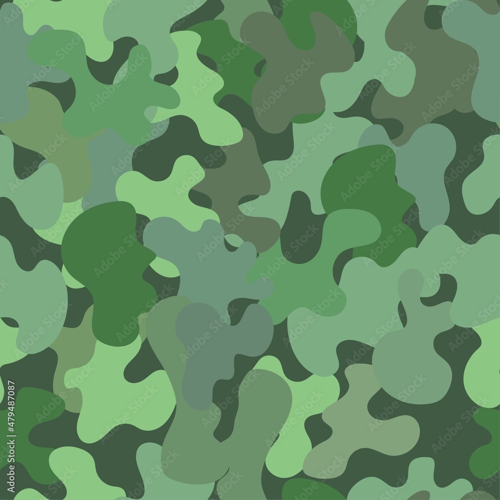 Military camouflage seamless pattern, simple flat vector illustration for packaging and fabric Military camouflage seamless pattern, simple flat vector illustration for packaging and fabric