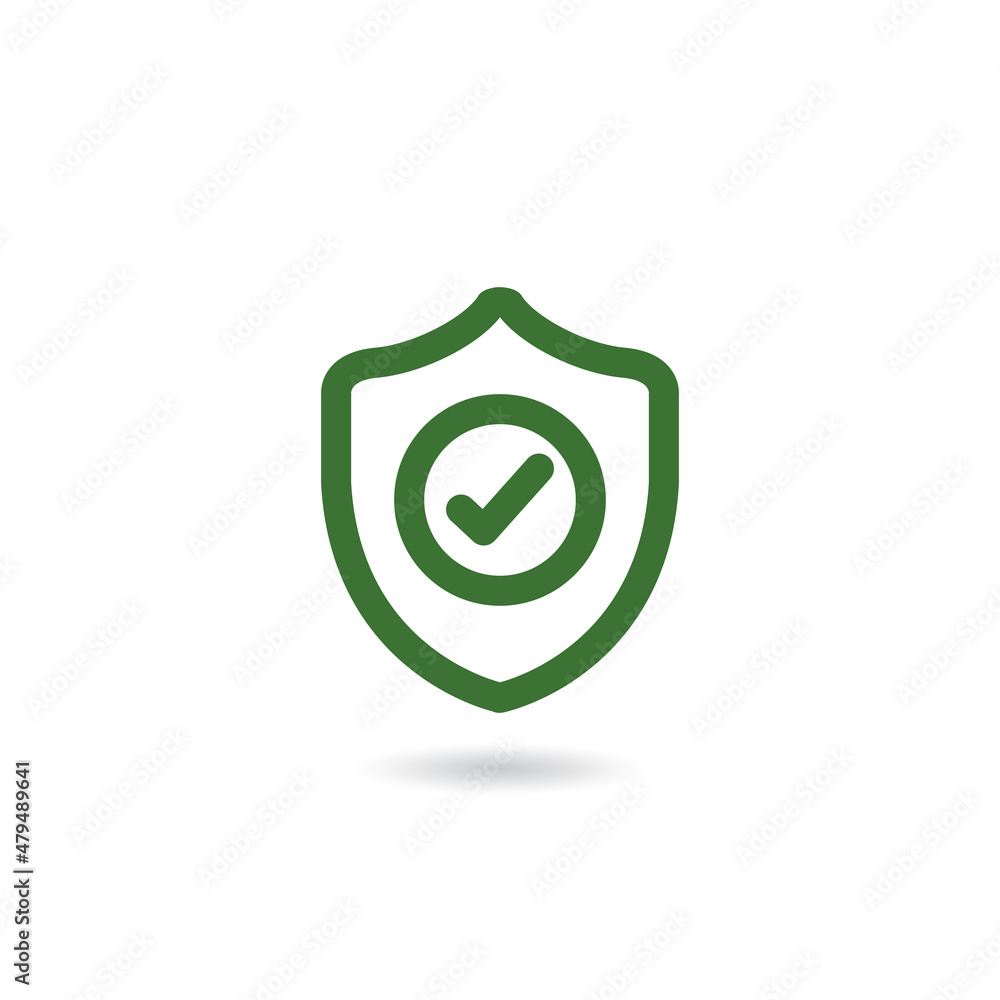 Shield Done icon vector image. Stock Vector illustration isolated on white background. Shield Done icon vector image. Stock Vector illustration isolated on white background.
