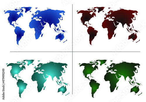 World map infographic symbol. international illustration vector sign. 4 different gradient global elements for business, presentation, sample, web design, media, news, blog, reports. world map 