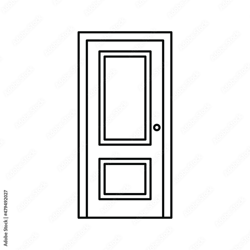 door icon. Door sign, isolated. Flat design. vector illustration door icon. Door sign, isolated. Flat design. vector illustration