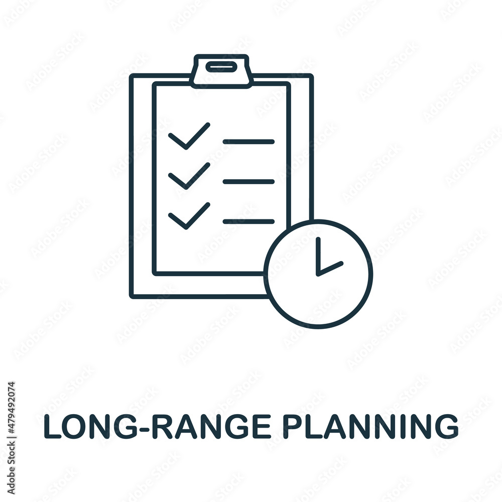 Long-Range Planning icon. Line element from content marketing collection. Linear Long-Range Planning icon sign for web design, infographics and more. Long-Range Planning icon. Line element from content marketing collection. Linear Long-Range Planning icon sign for web design, infographics and more.