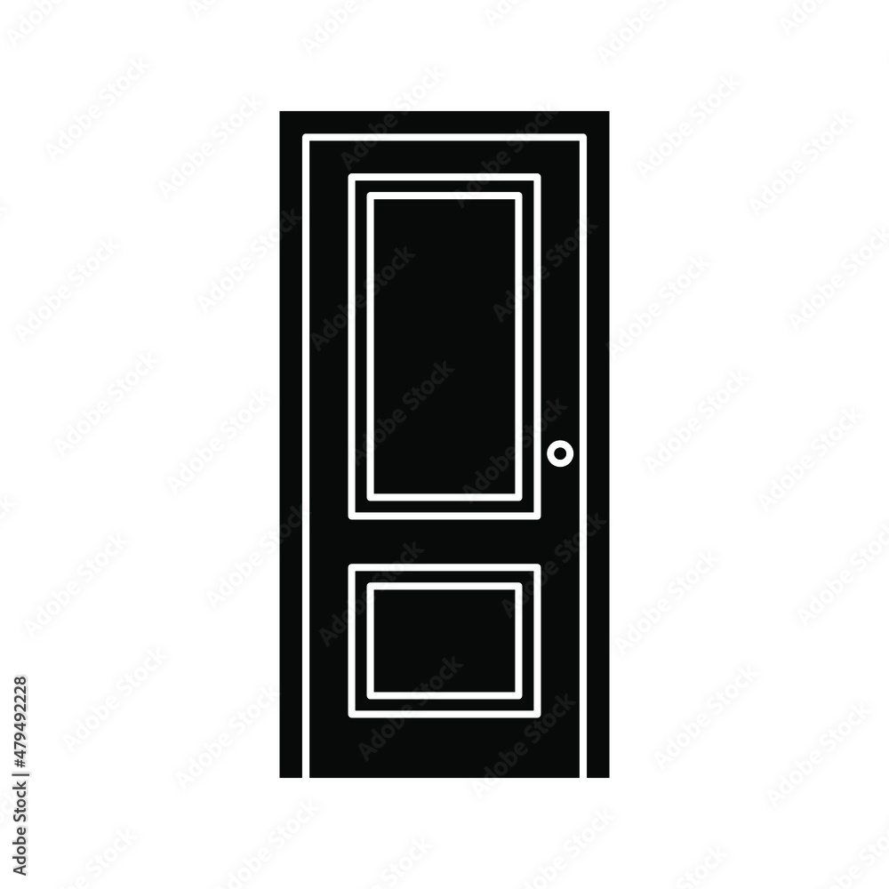 door icon. Door sign, isolated. Flat design. vector illustration door icon. Door sign, isolated. Flat design. vector illustration