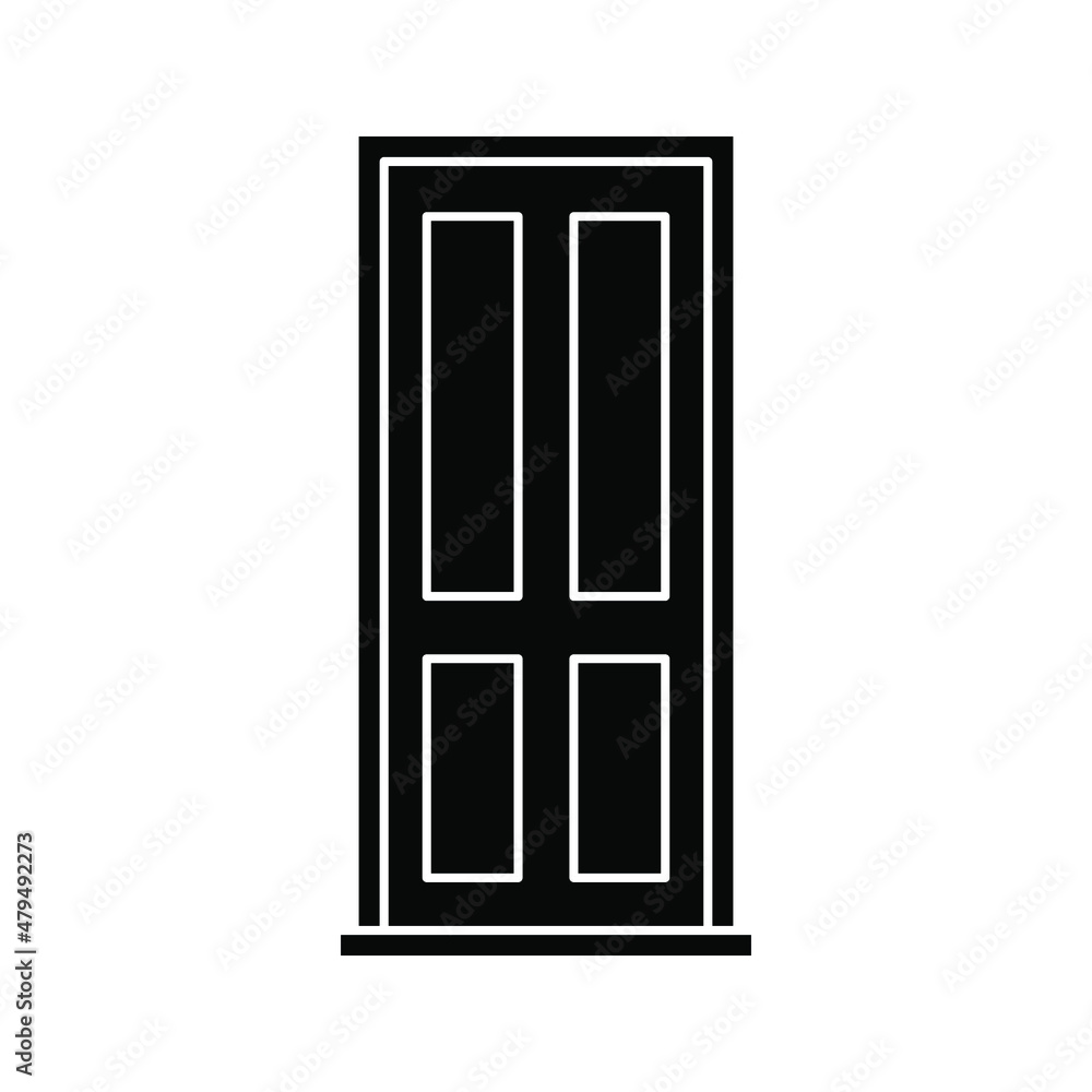 door icon. Door sign, isolated. Flat design. vector illustration door icon. Door sign, isolated. Flat design. vector illustration