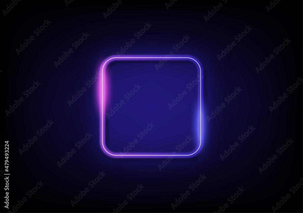 Neon border frame. Purple and blue isolated on transparency with shadow background vector.Line in graphic style panel. Neon border frame. Purple and blue isolated on transparency with shadow background vector.Line in graphic style panel.