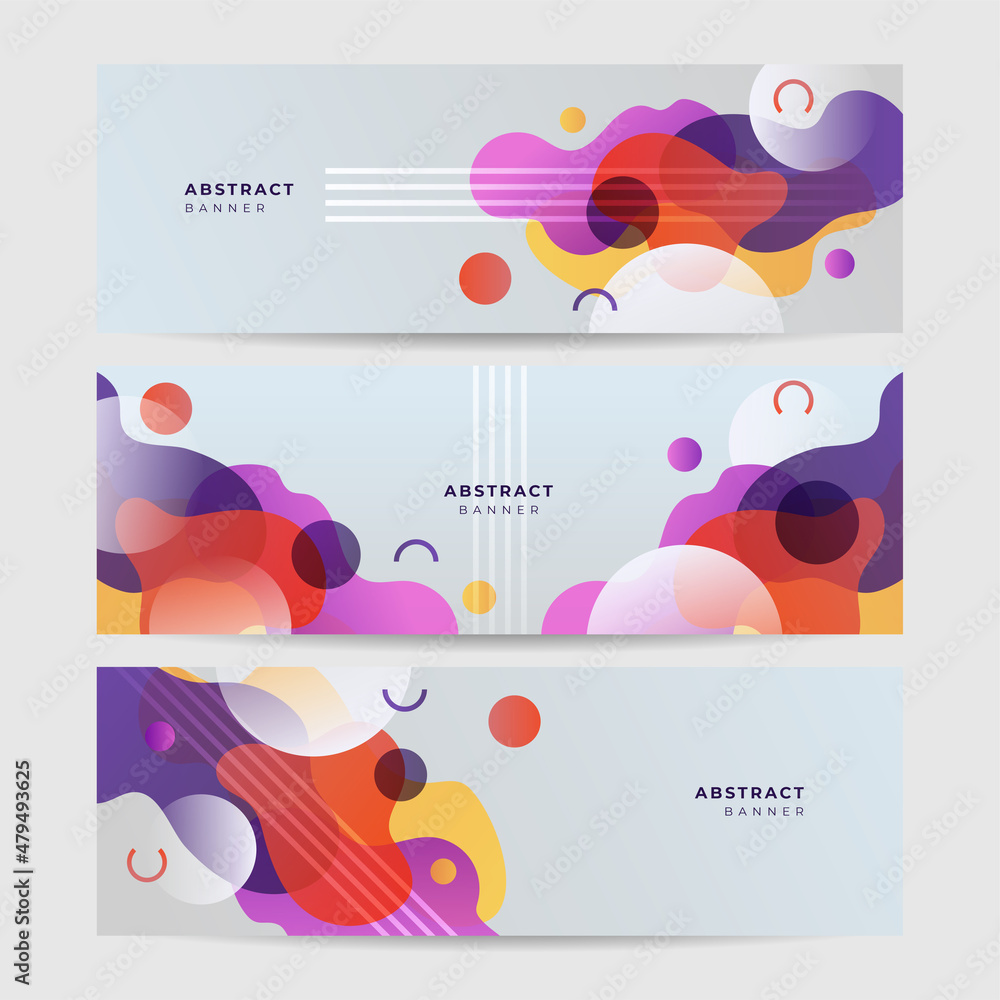 dynamic wave gradient purple orange pink colorful Abstract design banner