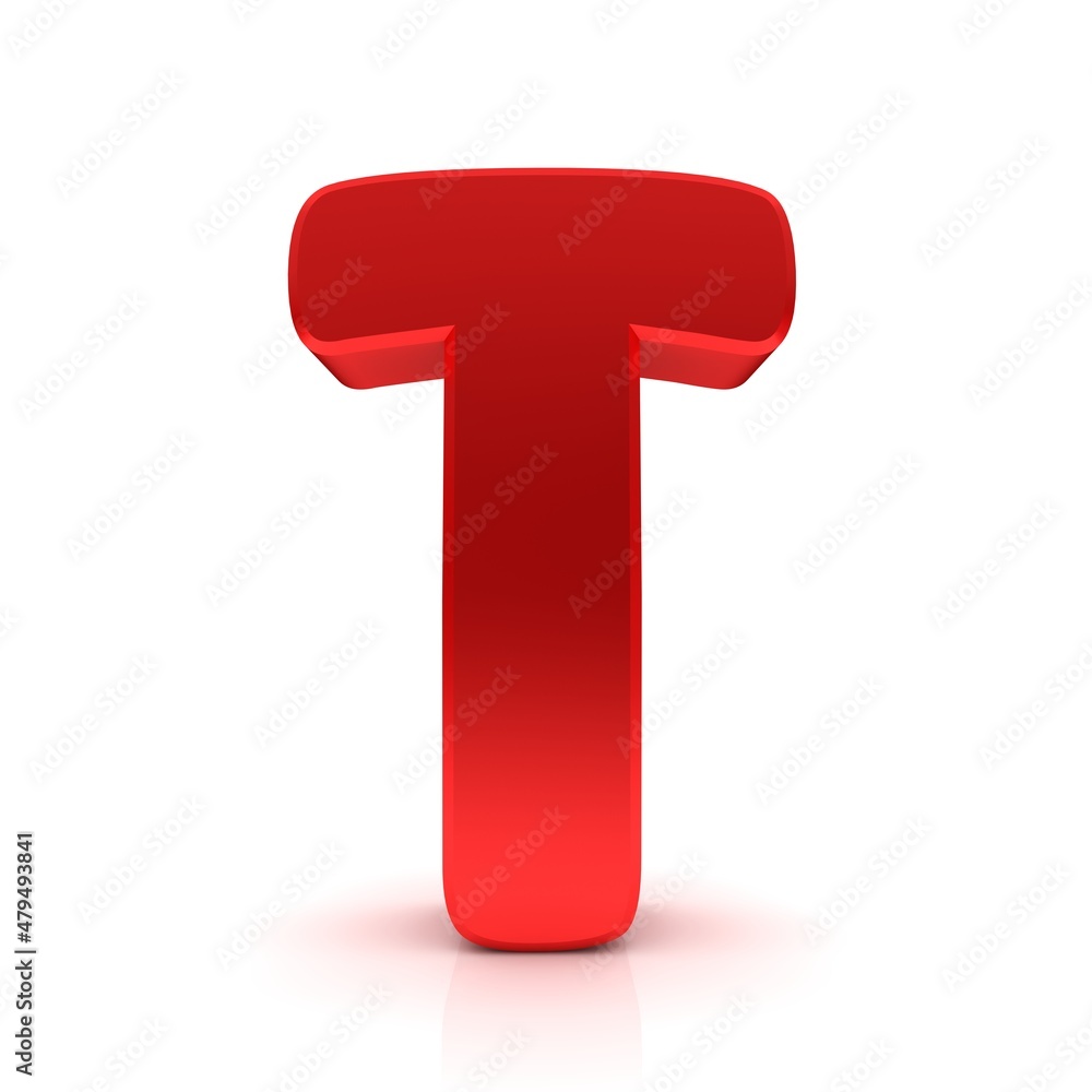 T letter red sign 3d T letter red sign 3d