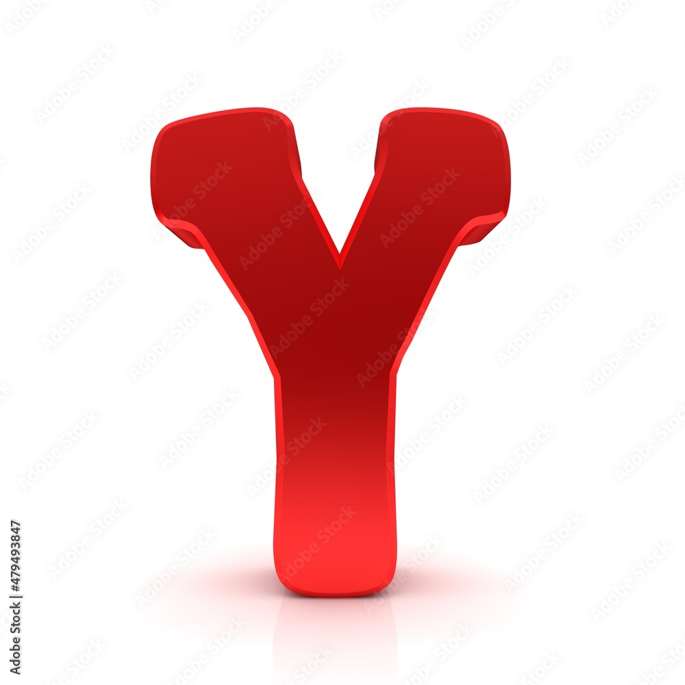 Y letter red sign 3d Y letter red sign 3d