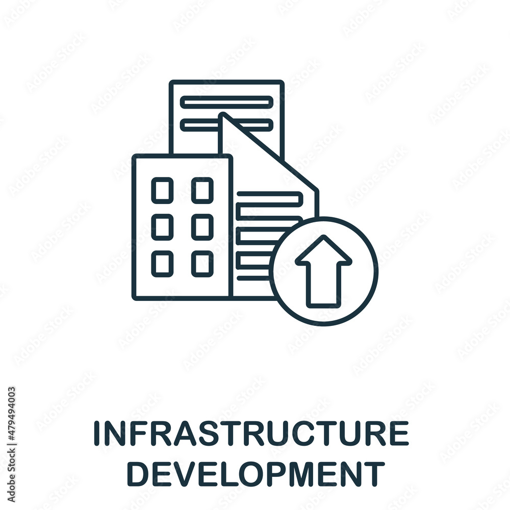 Infrastructure Development icon. Line element from corporate development collection. Linear Infrastructure Development icon sign for web design, infographics and more. Infrastructure Development icon. Line element from corporate development collection. Linear Infrastructure Development icon sign for web design, infographics and more.