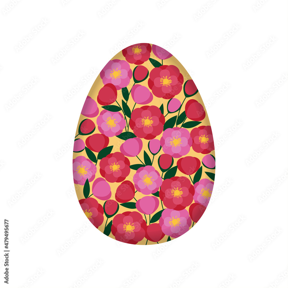 Easter egg decorated with flowers. Template for poster, greeting card, invitation or postcard. Easter egg decorated with flowers. Template for poster, greeting card, invitation or postcard.