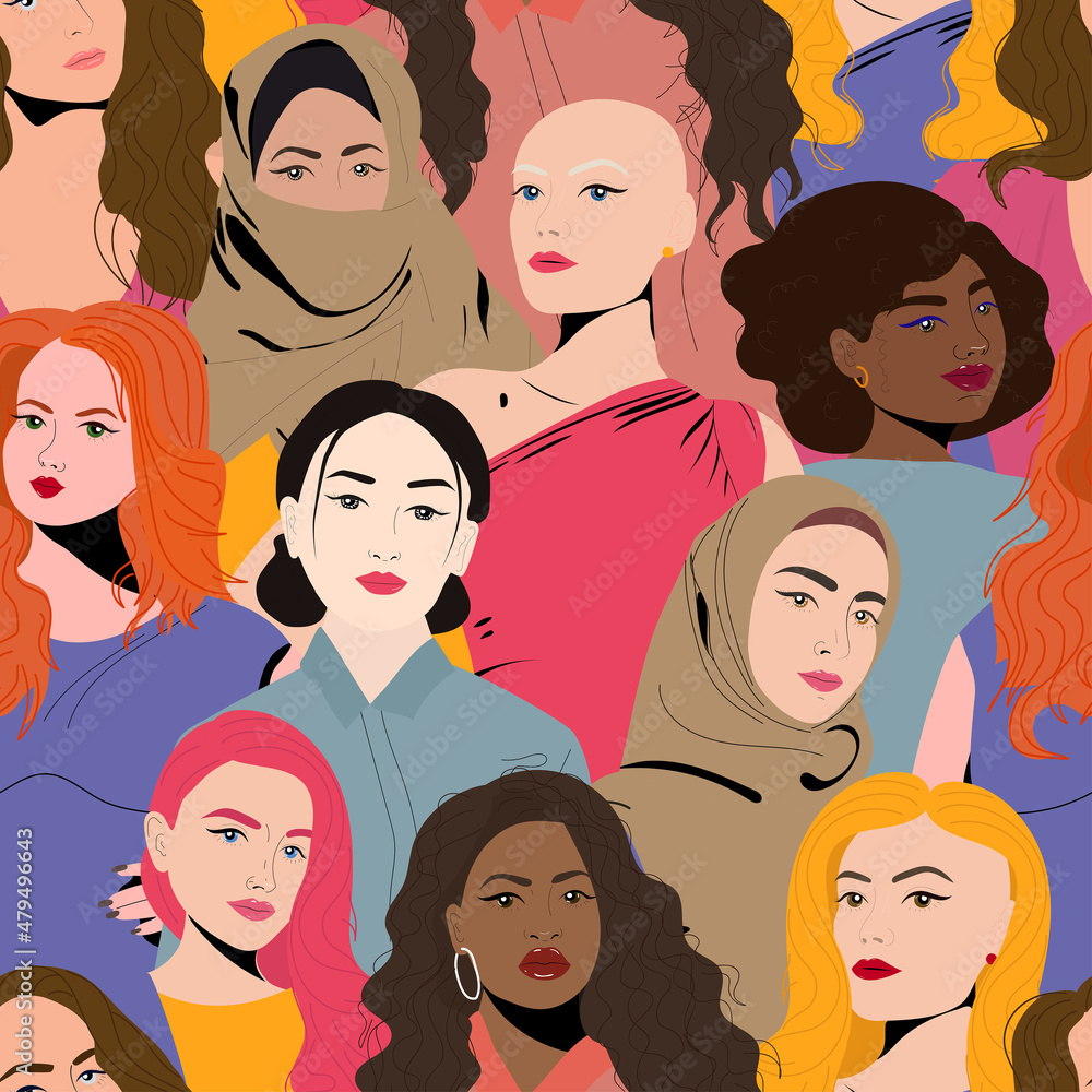 Seamless pattern with women Seamless pattern with women