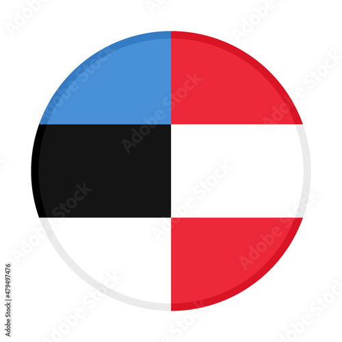 round icon with estonia and austria flags. vector illustration isolated on white background