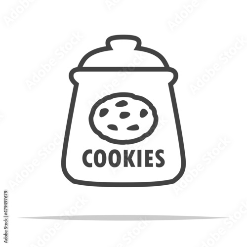 Photo Cookie jar outline icon transparent vector isolated