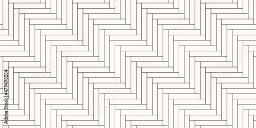Seamless herringbone floor pattern. White parquet texture tiles. Vector illustration.