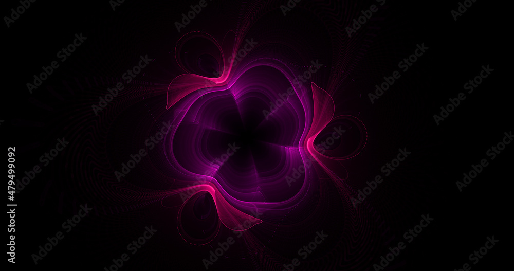 Abstract glowing purple swirl shapes. Fantastic fractal shapes background. Generative art. 3d rendering. Abstract glowing purple swirl shapes. Fantastic fractal shapes background. Generative art. 3d rendering.