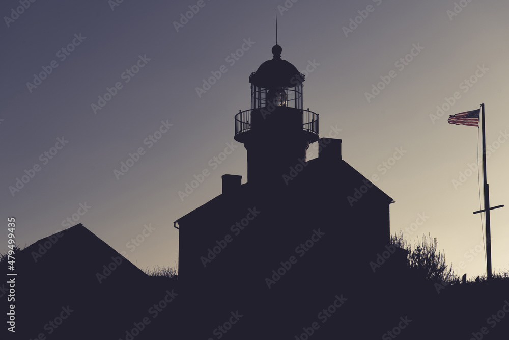 San Diego Old Point Loma Lighthouse Silhouette