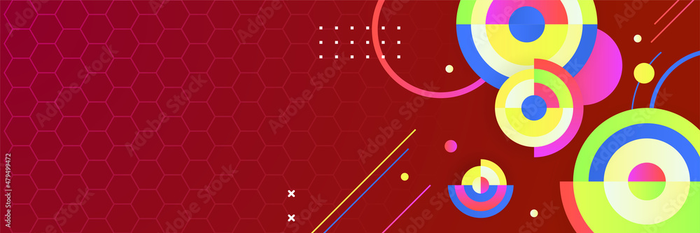 Circle space dark red colorful Abstract design banner Circle space dark red colorful Abstract design banner