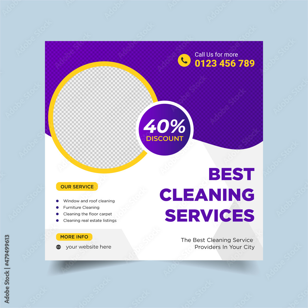 Best Home Cleaning Service Social Media Post Or Square Banner Design Template.