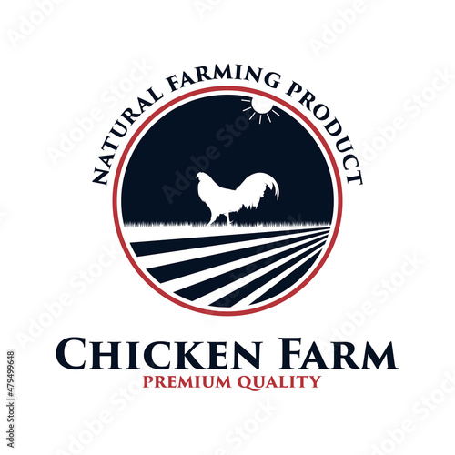chicken farm premium quality logo design