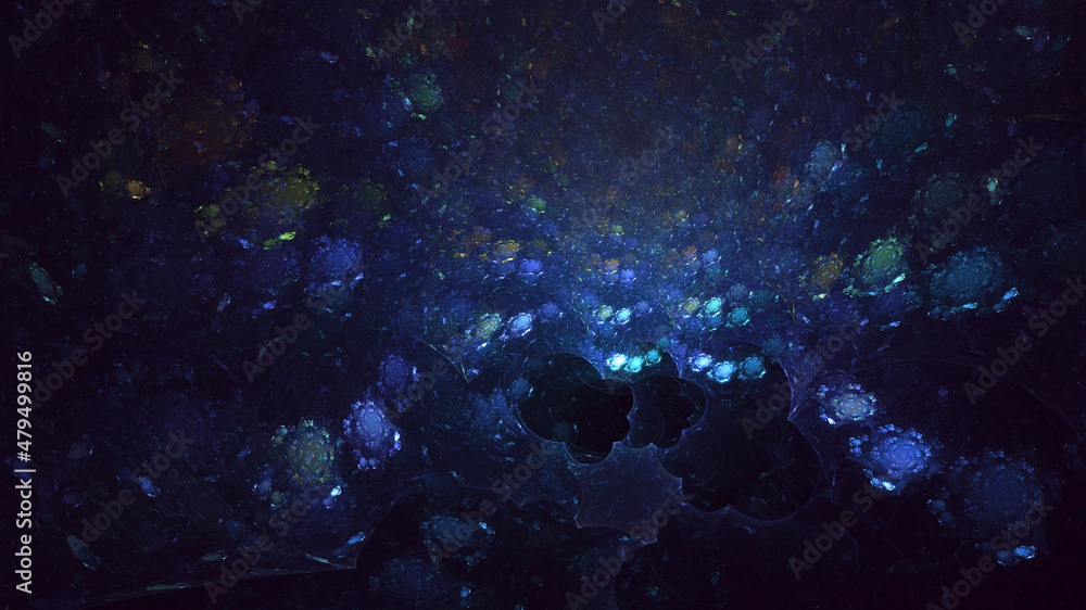 Obraz premium 3D rendering abstract multicolor fractal light background